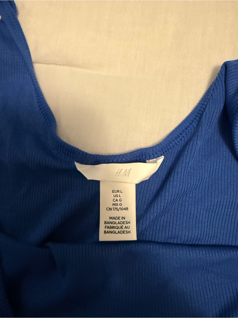 H&M Blue Ribbed Tank Top - Picture 3 of 3
